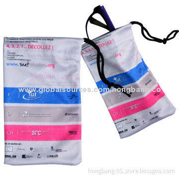 Cleaning Pouches with Microfiber and Nylon String Materials, Reusable and Washable